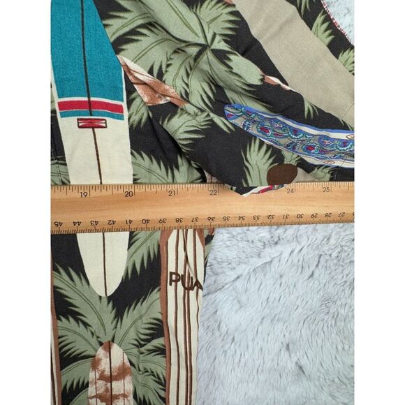 Reyn Spooner Hawaiian Shirt Mens Surfboard Waikiki Beach Longboard Rayon No Tag - Picture 4 of 6